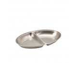 Genware Stainless Steel Vegetable Dish 2 Division 350mm