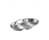 Genware Stainless Steel Vegetable Dish 3 Division 350mm