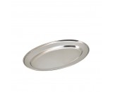 Genware Stainless Steel Oval Meat Flat Platter 350x220mm