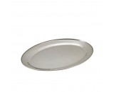 Genware Stainless Steel Oval Meat Flat Platter  450x275mm