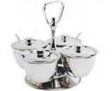 Genware Stainless Steel Relish Server 3 Bowl