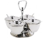 Genware Stainless Steel Relish Server 4 Bowl