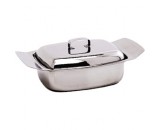 Genware Stainless Steel Butter Dish and Lid 250g