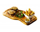 Genware Olive Wood Serving Board with Groove 40x21cm