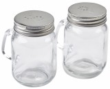 Genware Mason Jar Salt & Pepper Set 85mm