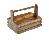 Genware Rustic Wooden Table Caddy Medium 20x15.3x18cm
