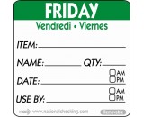Berties 50mm Friday Removable Day Label