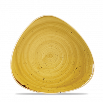 Churchill Stonecast Triangle Plate Mustard Seed Yellow 19.2cm-7.6"