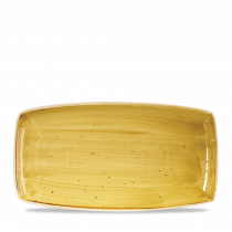 Churchill Stonecast Oblong Plate Mustard Yellow 35x18.5cm-13.75x7.3"