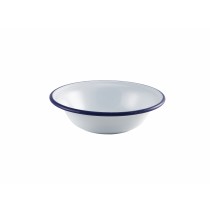 Berties White/Blue Rim Enamel Bowl 16cm-6.25"