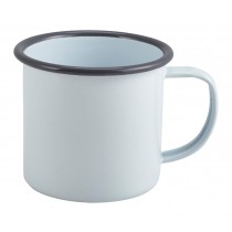 Berties Enamel Mug White with Grey Rim 36cl-12.5oz