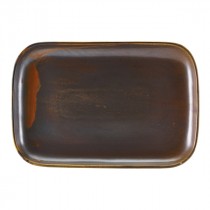 Terra Porcelain Rectangular Plate Rustic Copper 34.5x23.5cm-13.6x9.25"