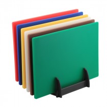 Genware High Density Chopping Board Set 6 Colours & Rack