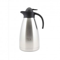 Genware Tea Inscribed Stainless Steel Contemporary Vacuum Jug 2L