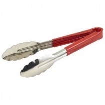 Genware Red Colour Coded All Purpose Tongs 230mm