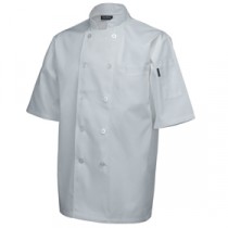 Genware Standard Chef Jacket Short Sleeve White  XS 32"-34"