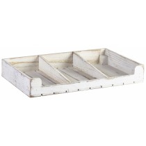 Genware Wooden Crate Rustic White Wash 53x32x8cm