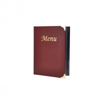 Berties Basic A5 Menu Cover Wine Red 8 Pages