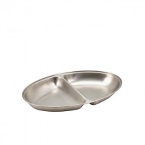 Genware Stainless Steel Vegetable Dish 2 Division 300mm