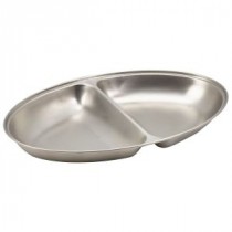 Genware Stainless Steel Vegetable Dish 2 Division 350mm