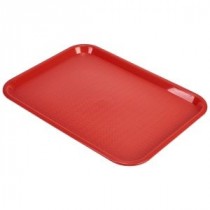 Genware Fast Food Rectangular Tray Red 406x305mm