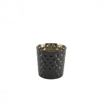 Genware Stainless Steel Black Hammered Serving Cup 8.5x8.5cm