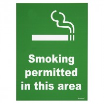 Berties Sign Smoking Permitted Area A5 Plastic