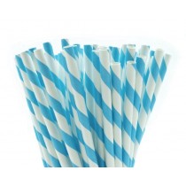 Berties Paper Straw 8" Blue & White Stripe