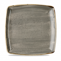 Churchill Stonecast Deep Square Plate Peppercorn Grey 26.8cm-10.6"