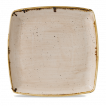 Churchill Stonecast Deep Square Plate Nutmeg Cream 26.8cm-10.6"
