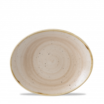 Churchill Stonecast Oval Coupe Plate Nutmeg Cream 19.2x16cm-7.6x6.3"