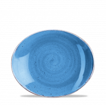 Churchill Stonecast Oval Coupe Plate Cornflower Blue 19.2x16cm-7.6x6.3