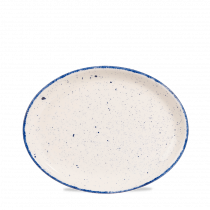 Churchill Stonecast Hints Oval Plate Indigo Blue 25.4cm-10"