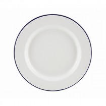 Berties Enamel Wide Rim Plate Blue Rim 26cm-10.25"