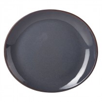 Terra Stoneware Oval Plate Blue 21cm-8.25"