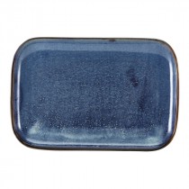 Terra Porcelain Rectangular Plate Aqua Blue 34.5x23.5cm-13.6x9.25"