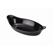 Genware Stoneware Oval Eared Dish Black 22cm/8.5"