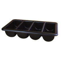 Berties 4 Compartment Cutlery Tray Black GN 1/1