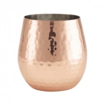 Berties Copper Hammered Stemless Wine Glass 55cl-19.25oz