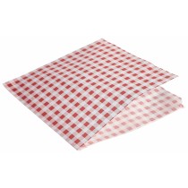 Berties Greaseproof Paper Bags Gingham Red 17.5cm