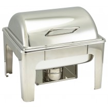 Genware Stainless Steel Roll Top Soft Close Chafing Dish 4L 