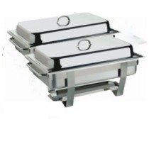 Genware Stainless Steel Value Chafing Dish Twin Pack