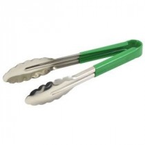 Genware Green Colour Coded All Purpose Tongs 230mm