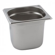 Genware Stainless Steel Gastronorm 1-6 65mm Deep
