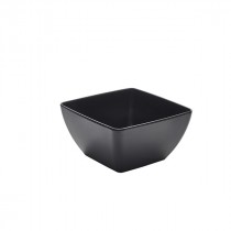 Genware Melamine Curved Square Bowl Black 19x9.5cm