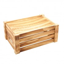 Genware Wooden Crate Rustic 34x23x15cm