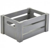 Genware Wooden Crate Grey 22.8x16.5x11cm