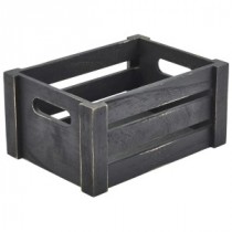Genware Wooden Crate Black 22.8x16.5x11cm