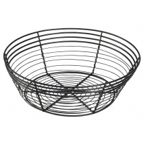 Genware Black Wire Basket Round 25.5x8cm