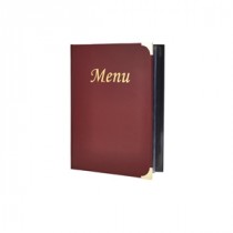 Berties Basic A4 Menu Cover Wine Red 8 Pages